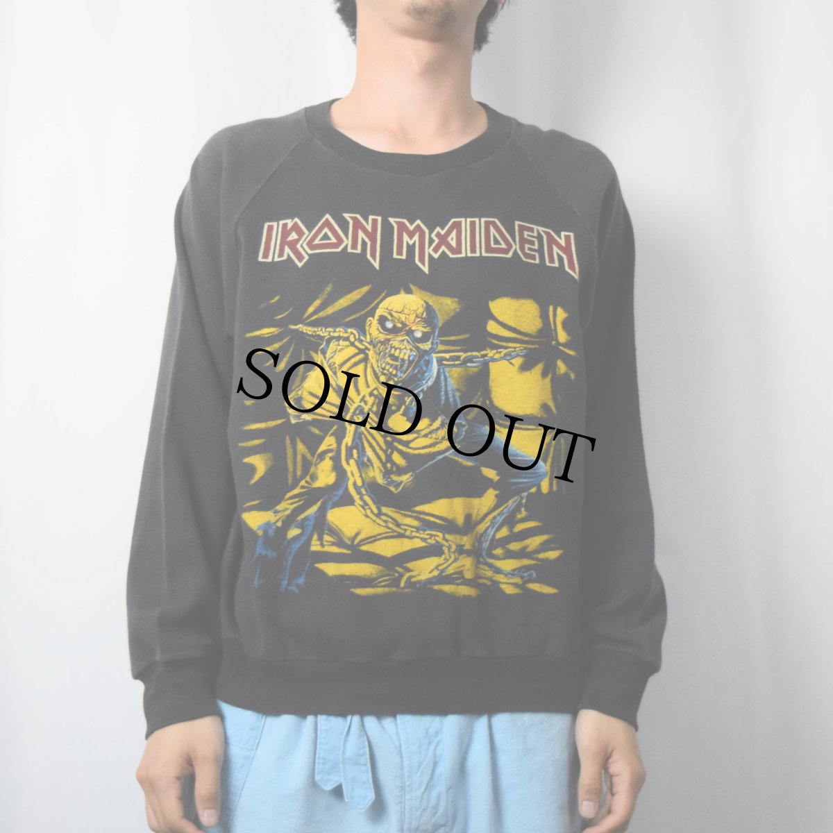 画像2: 90's〜 IRON MAIDEN ENGLAND製 ヘヴィメタル・バンド プリントスウェット L (2)