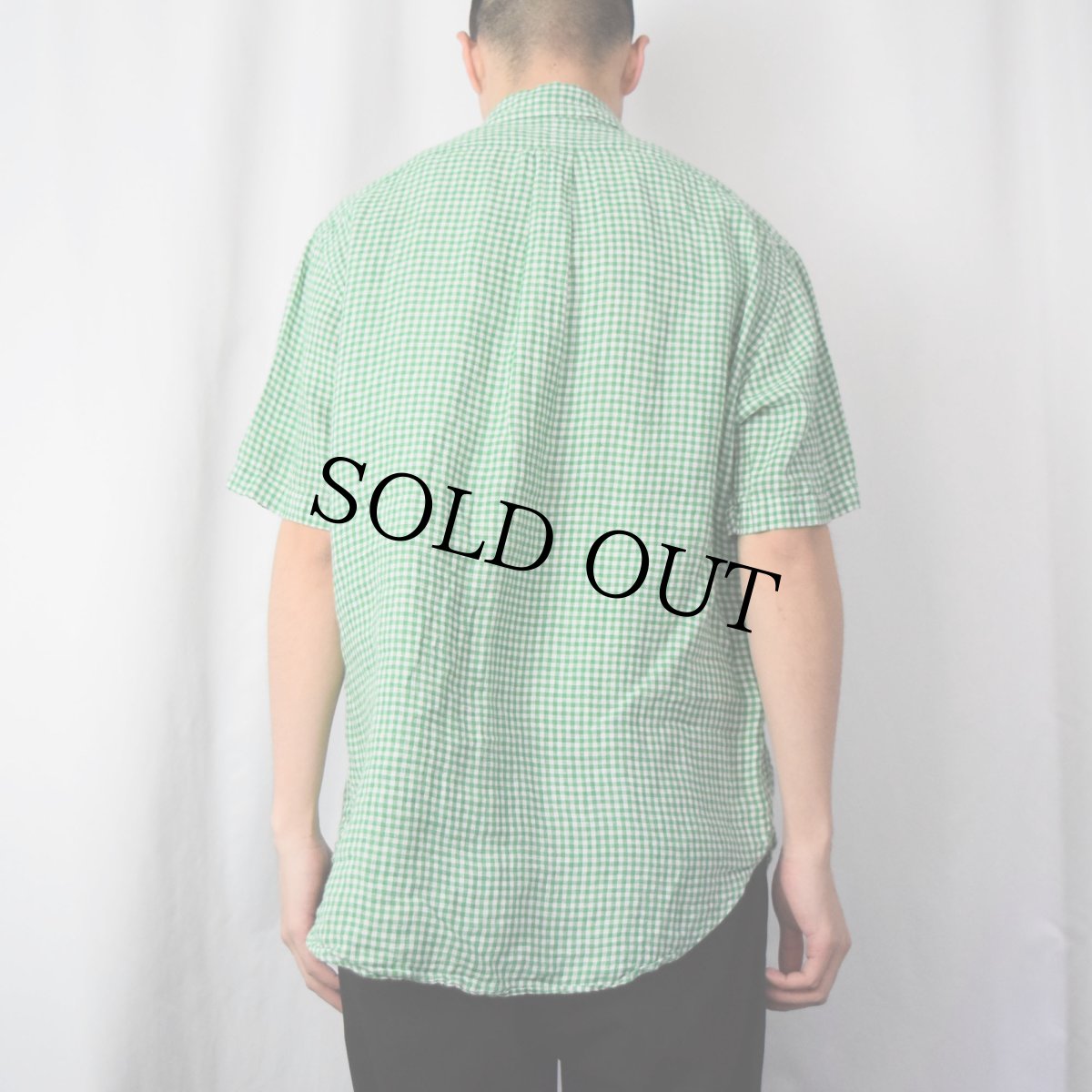 画像3: Ralph Lauren "CLASSIC FIT" ギンガムチェック柄 リネンボタンダウンシャツ L (3)