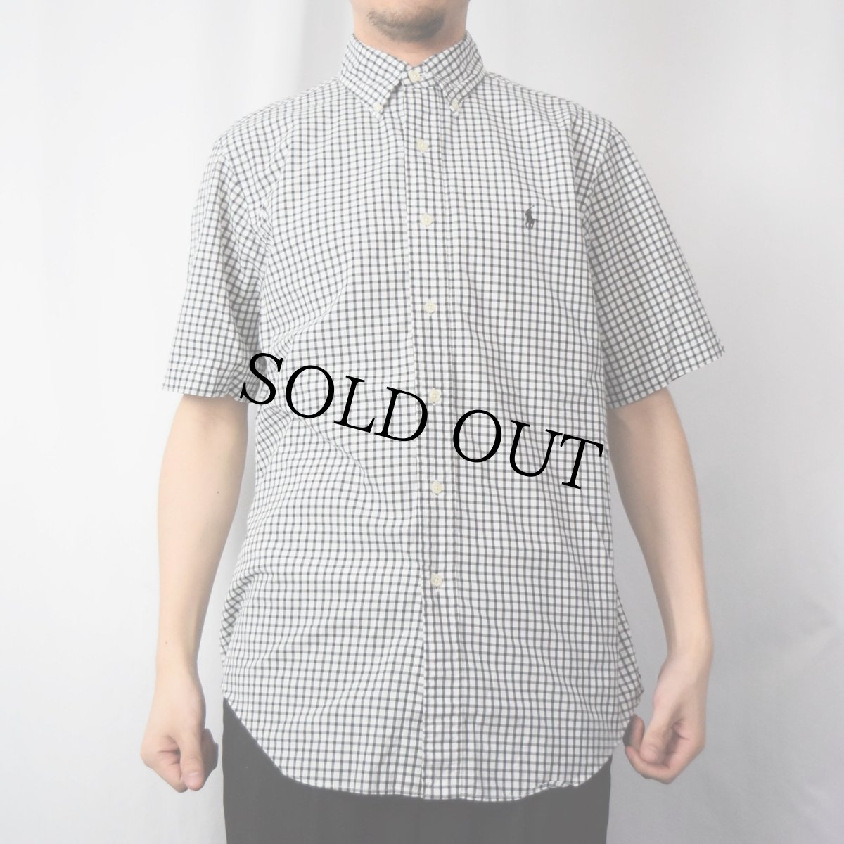 画像2: Ralph Lauren "CLASSIC FIT" ギンガムチェック柄 コットンボタンダウンシャツ XXL (2)