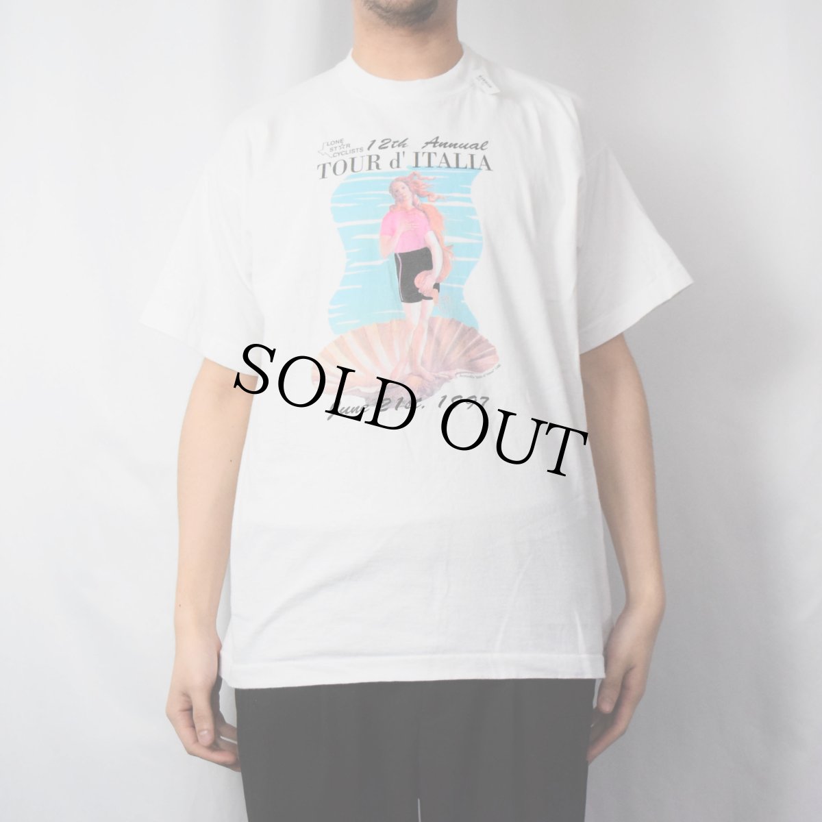 画像2: 90's Botticelli's "Birth Of Venus" 自転車レースプリントTシャツ (2)