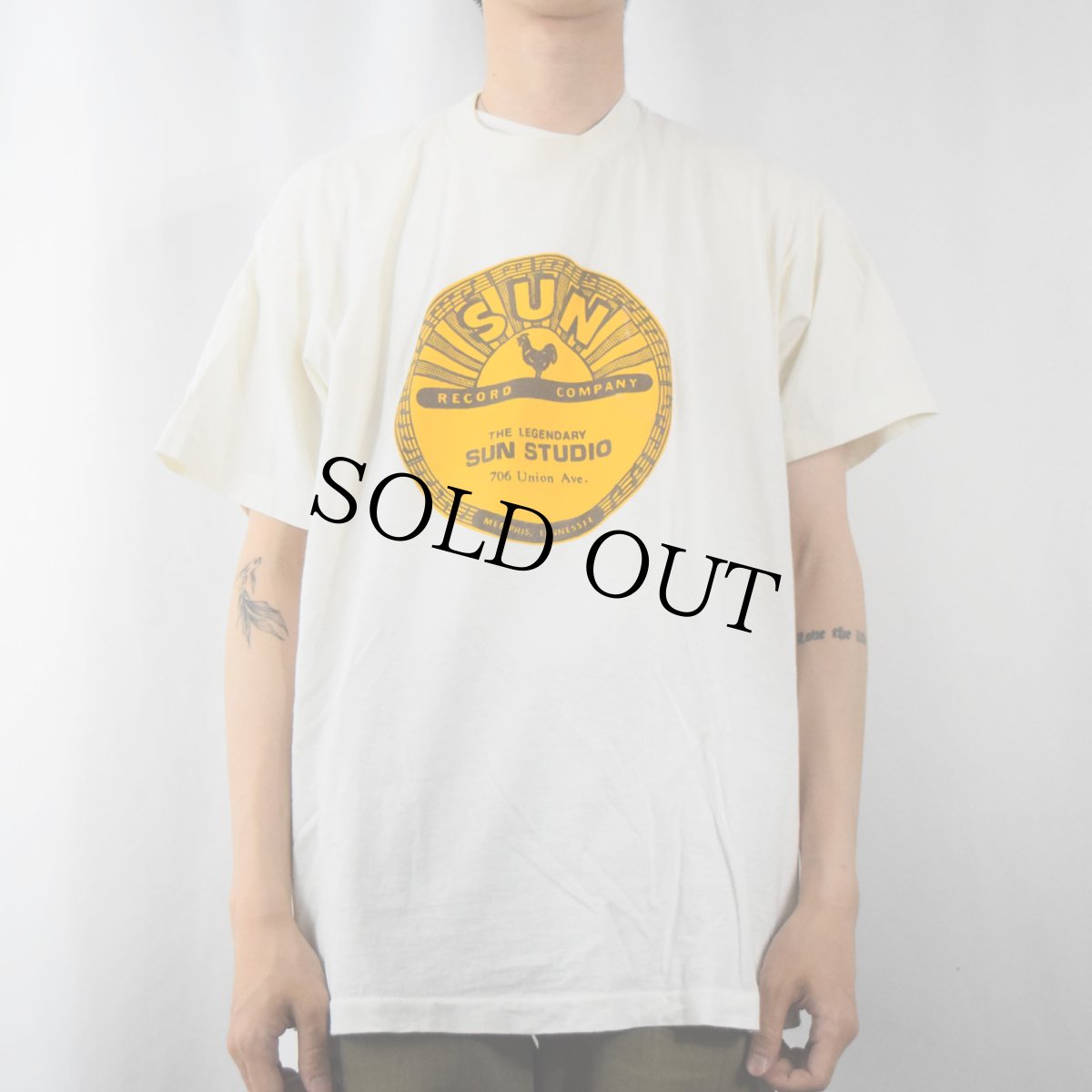 画像2: 90's SUN RECORDS USA製 レコードレーベル プリントTシャツ XL (2)