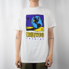 画像2: 【SALE】 90's HOLLYWOOD RECORDS USA製 レコード会社 プリントTシャツ L (2)