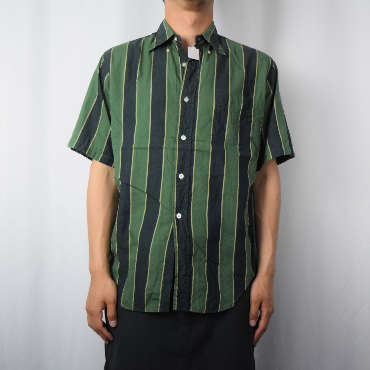 画像2: 60's McGREGOR USA製 ストライプ柄 コットンボタンダウンシャツ M (2)