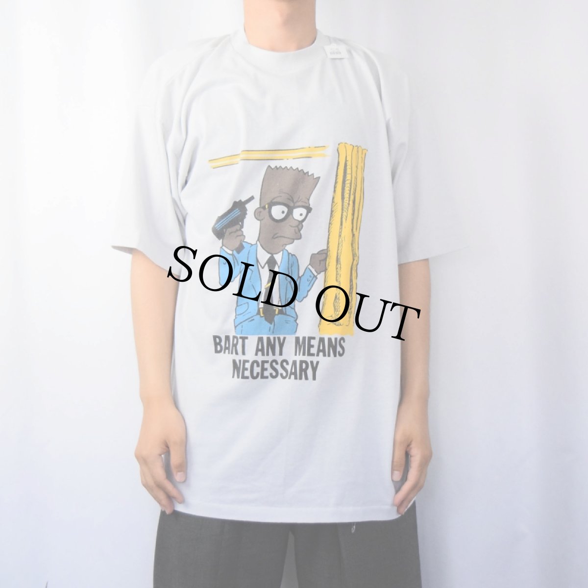 画像2: 90's THE SIMPSONS USA製 "MALCOLM X" キャラクターパロディプリントTシャツ XXL (2)