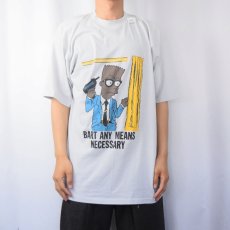 画像2: 90's THE SIMPSONS USA製 "MALCOLM X" キャラクターパロディプリントTシャツ XXL (2)