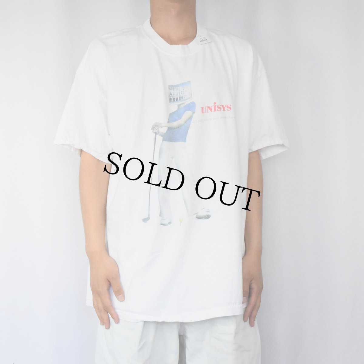 画像2: 2000's UNISYS IT企業 プリントTシャツ XL (2)