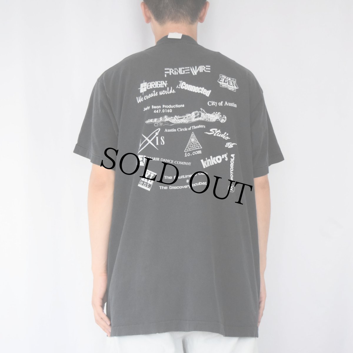 画像4: 90's USA製 "THE ROBOT GROUP" ウィトルウィウス的人体図 パロディプリントTシャツ BLACK XL (4)