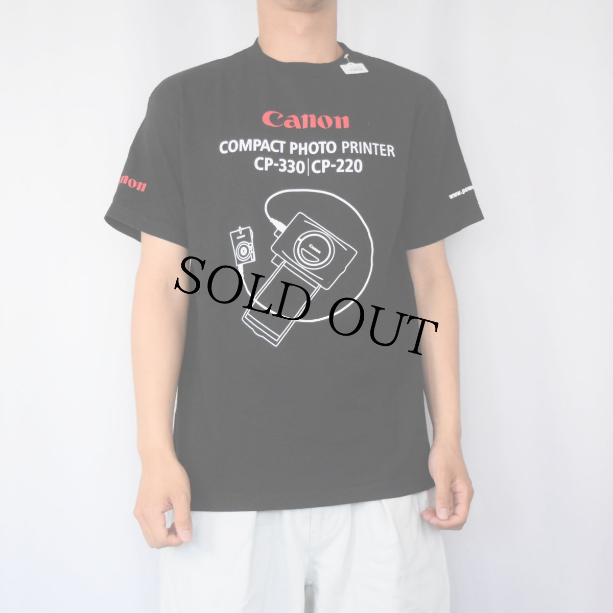 画像2: Canon "COMPACT PHOTO PRINTER" 精密機器メーカー プリントTシャツ BLACK M (2)