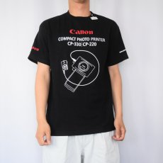 画像2: Canon "COMPACT PHOTO PRINTER" 精密機器メーカー プリントTシャツ BLACK M (2)