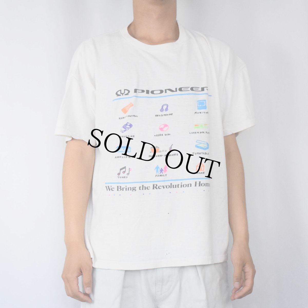 画像2: 90's PIONEER USA製 電機メーカー プリントTシャツ XL (2)