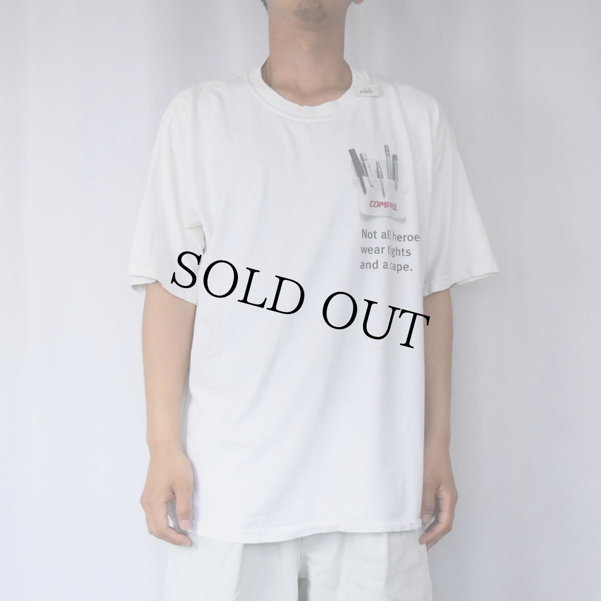 画像2: 2000's COMPAQ コンピューター企業 騙し絵プリントTシャツ XL (2)