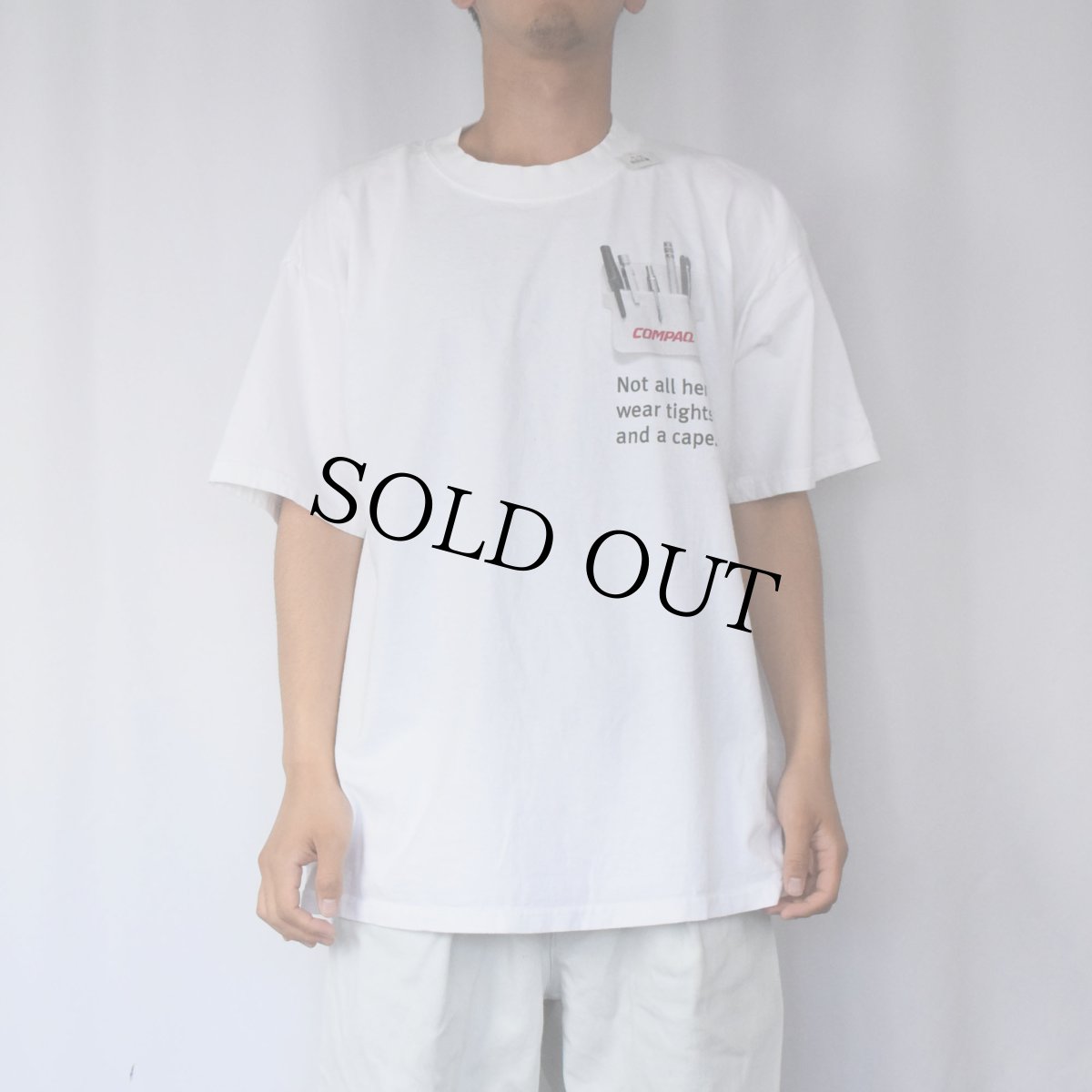 画像2: 2000's COMPAQ コンピューター企業 騙し絵プリントTシャツ XL (2)