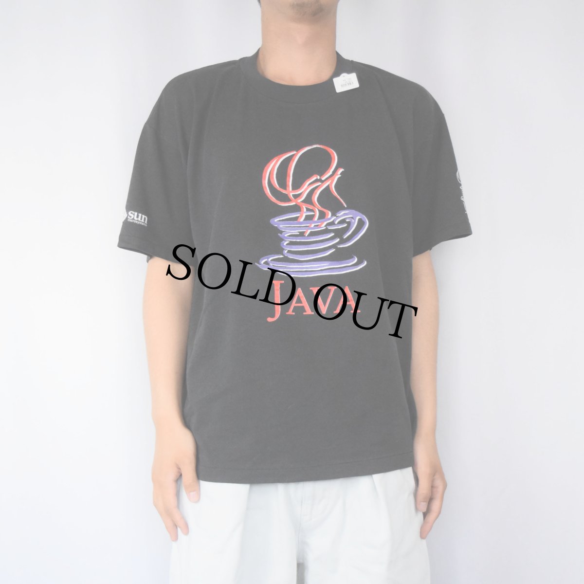 画像2: 90's JAVA プログラミング言語 ロゴプリントTシャツ BLACK L (2)