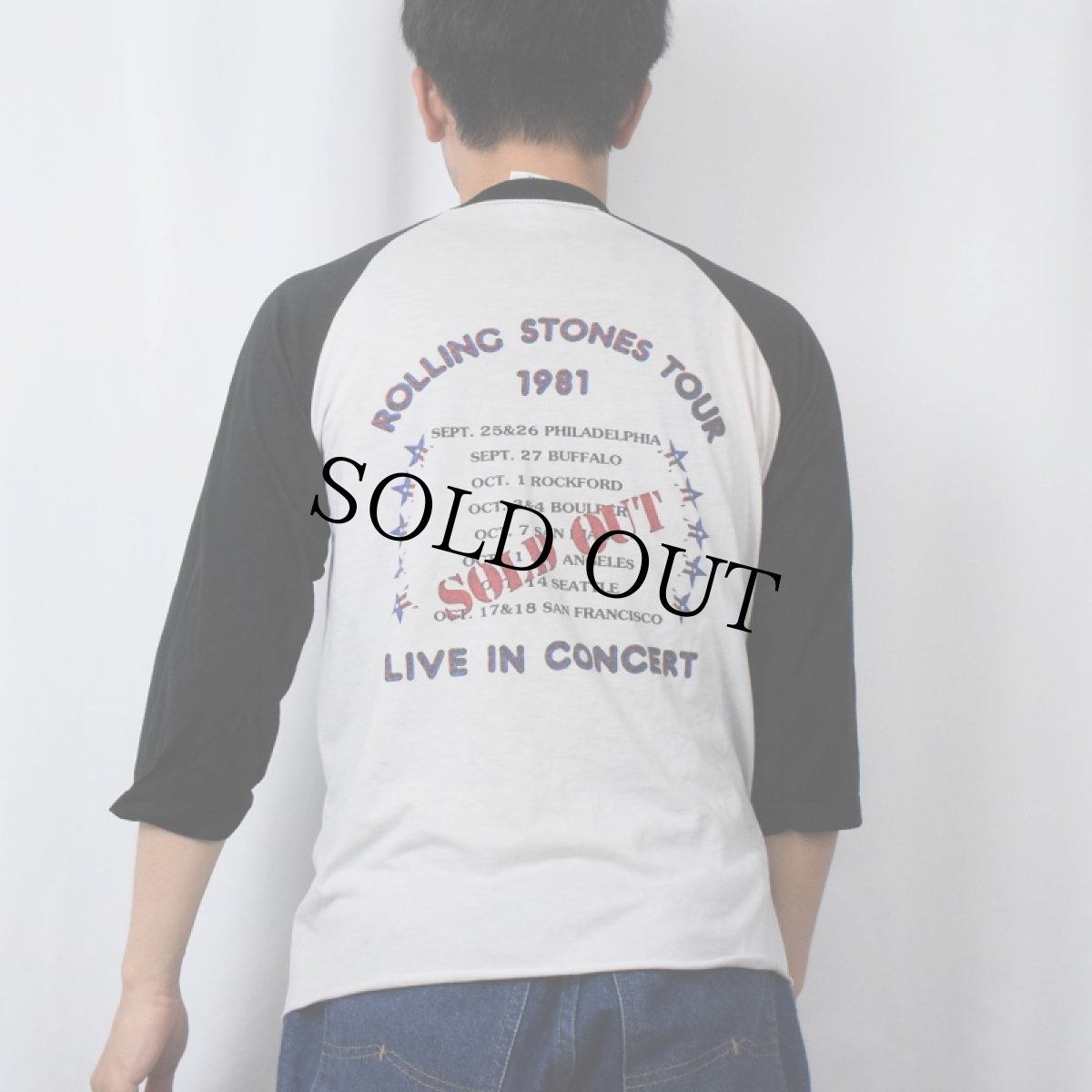 画像3: 80's THE ROLLING STONES USA製 ロックバンド ツアープリント ラグランTシャツ M (3)