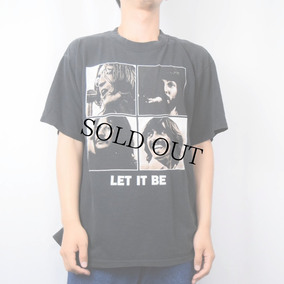 画像2: 90's THE BEATLES USA製 "LET IT BE" ロックバンド プリントTシャツ BLACK L (2)
