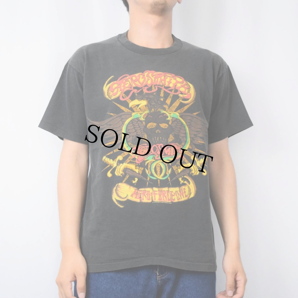 画像3: 90's AEROSMITH USA製 ロックバンドツアープリントTシャツ BLACK L (3)