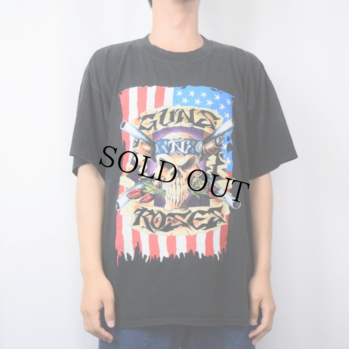 画像3: 90's GUNS ROSES USA製 ロックバンドプリントTシャツ BLACK XL (3)