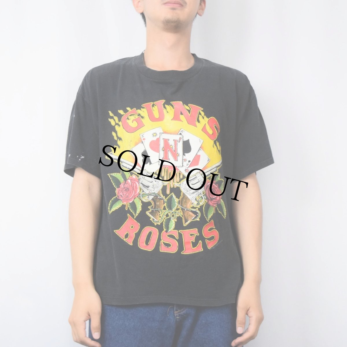 画像2: 90's GUNS ROSES "J.Gaither" USA製 ロックバンドプリントTシャツ BLACK XL (2)