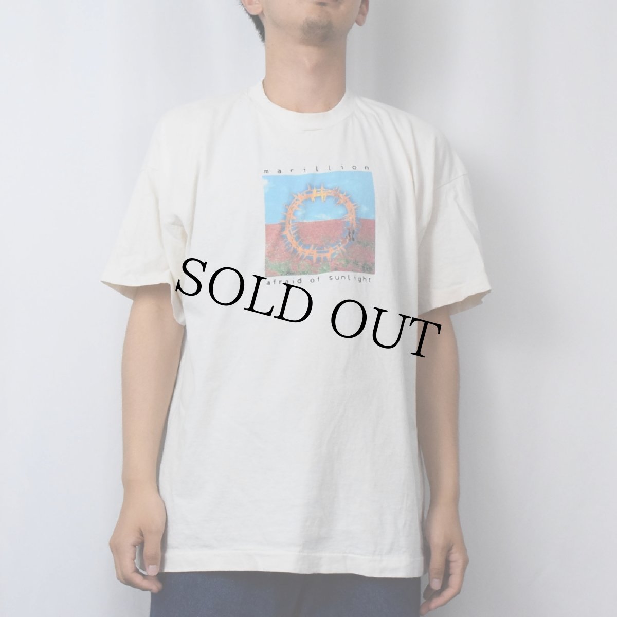 画像2: marillion "afraid of sunlight" プログレッシブ・ロック・バンド アルバムプリントTシャツ XL (2)