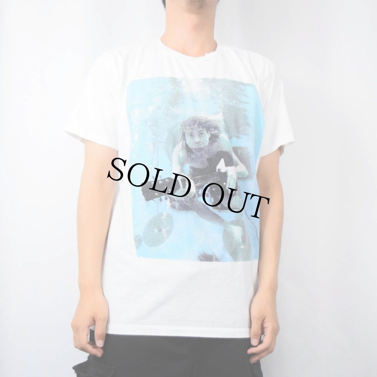 画像2: NIRVANA Kurt Cobain ロックバンド フォトプリントTシャツ L (2)