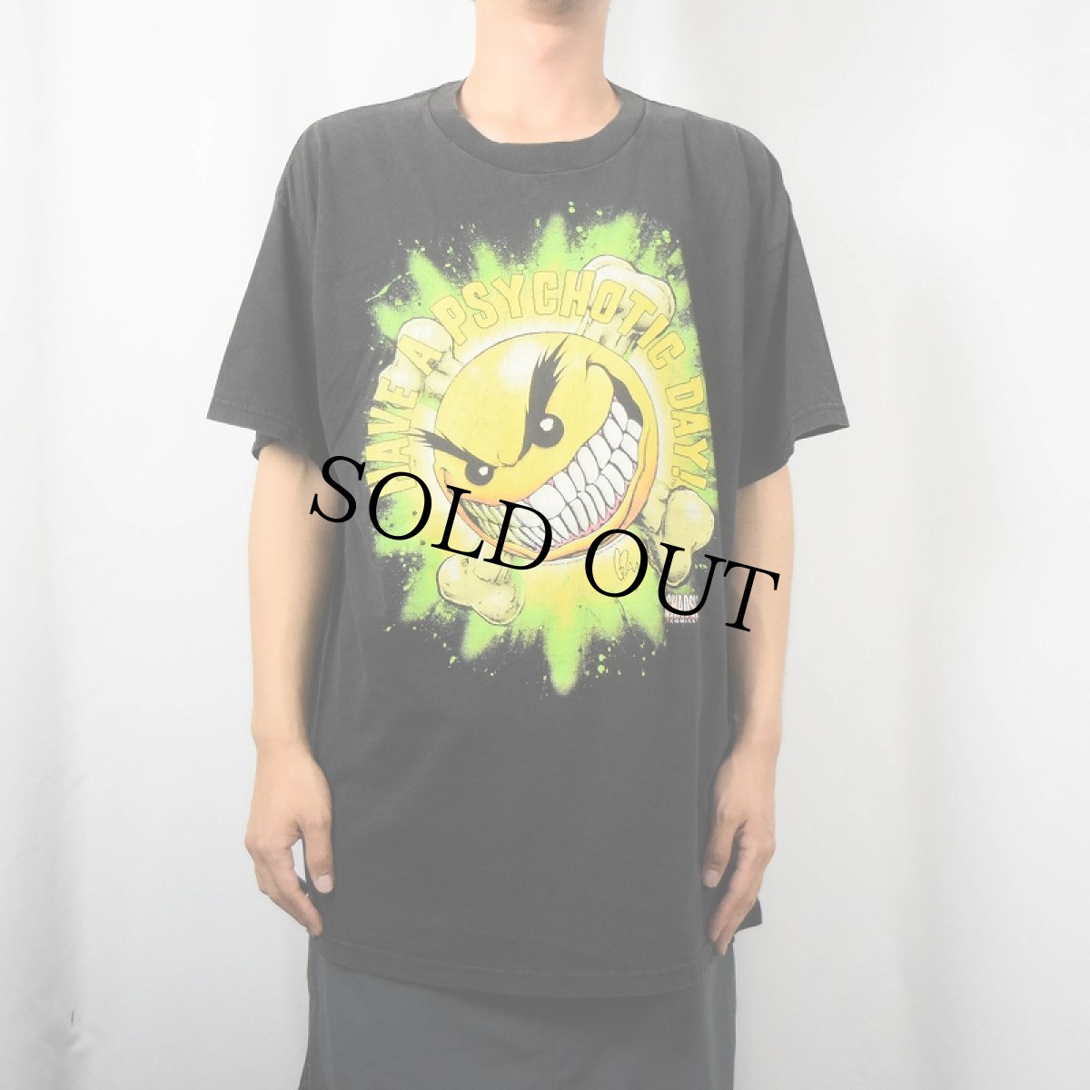 画像2: 90's Chaos Comics USA製 "Have A Psychotic Day" コミックプリントTシャツ BLACK XL (2)