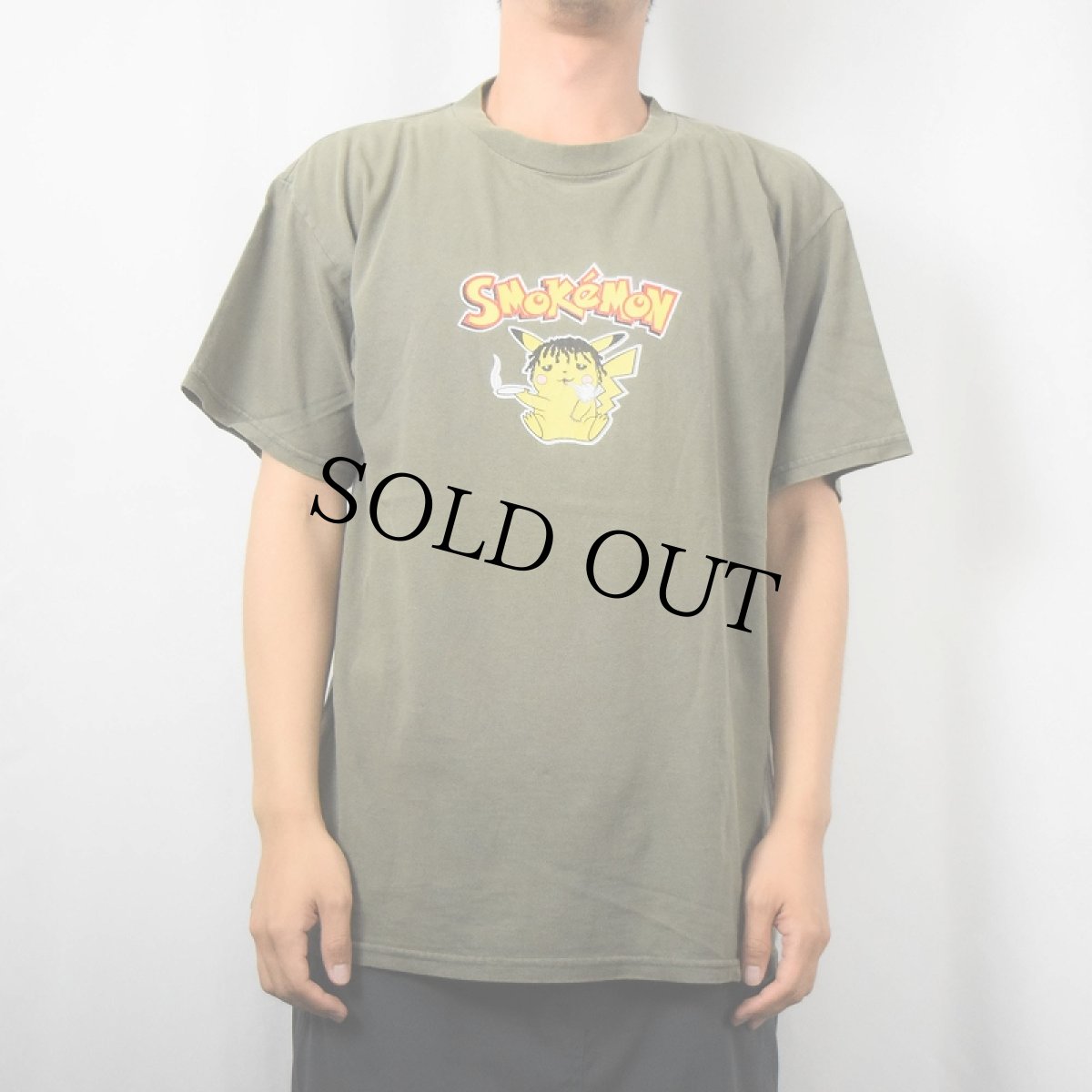 画像2: "SMOKEMON" ピカチュウ パロディプリントTシャツ L (2)