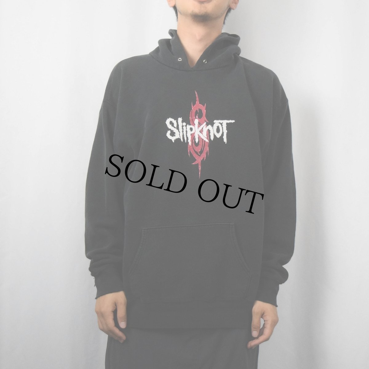画像2: 2000 Slipknot ヘヴィメタルバンド スウェットフーディー BLACK (2)