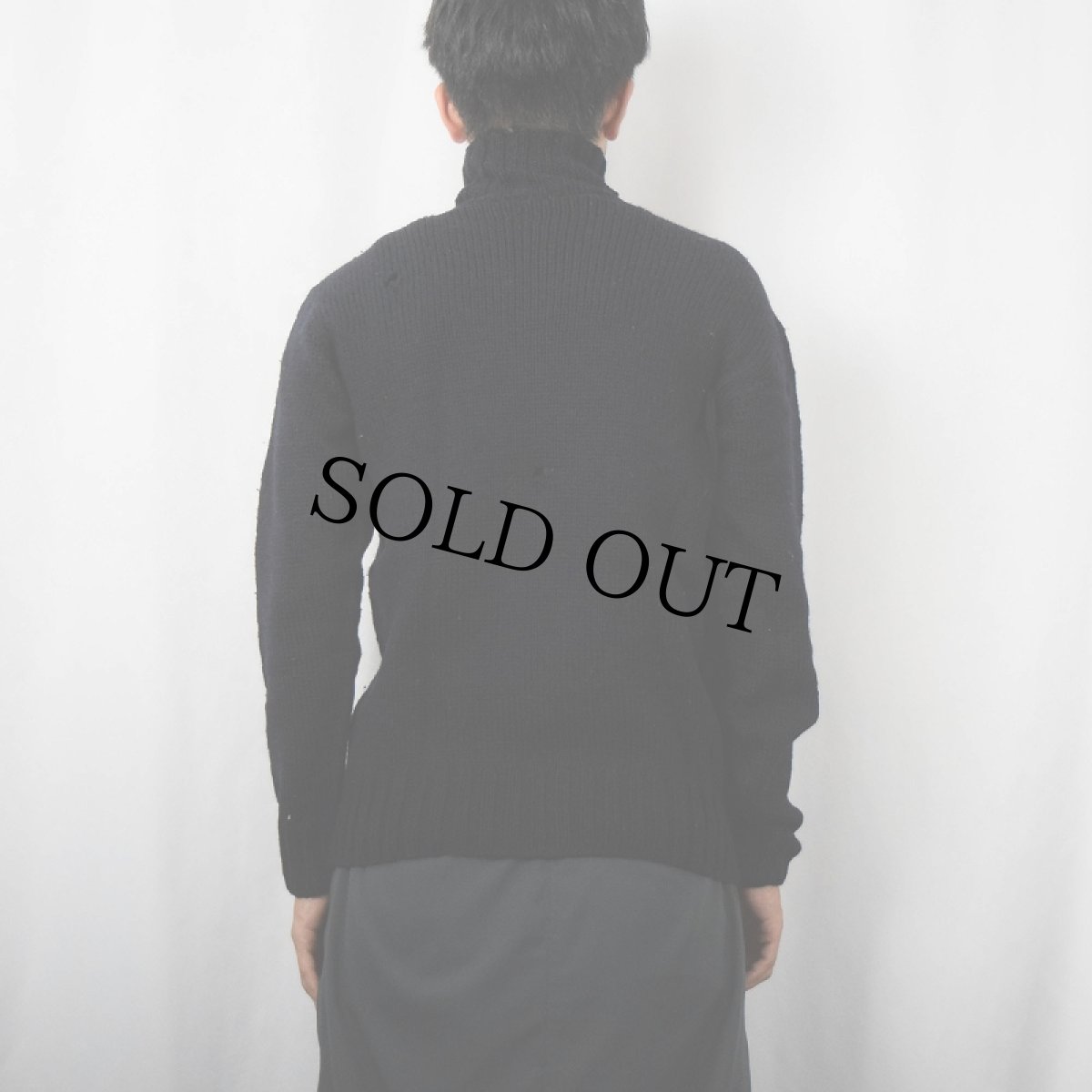 画像3: 40's American Red Cross タートルネック ウールニットセーター NAVY (3)