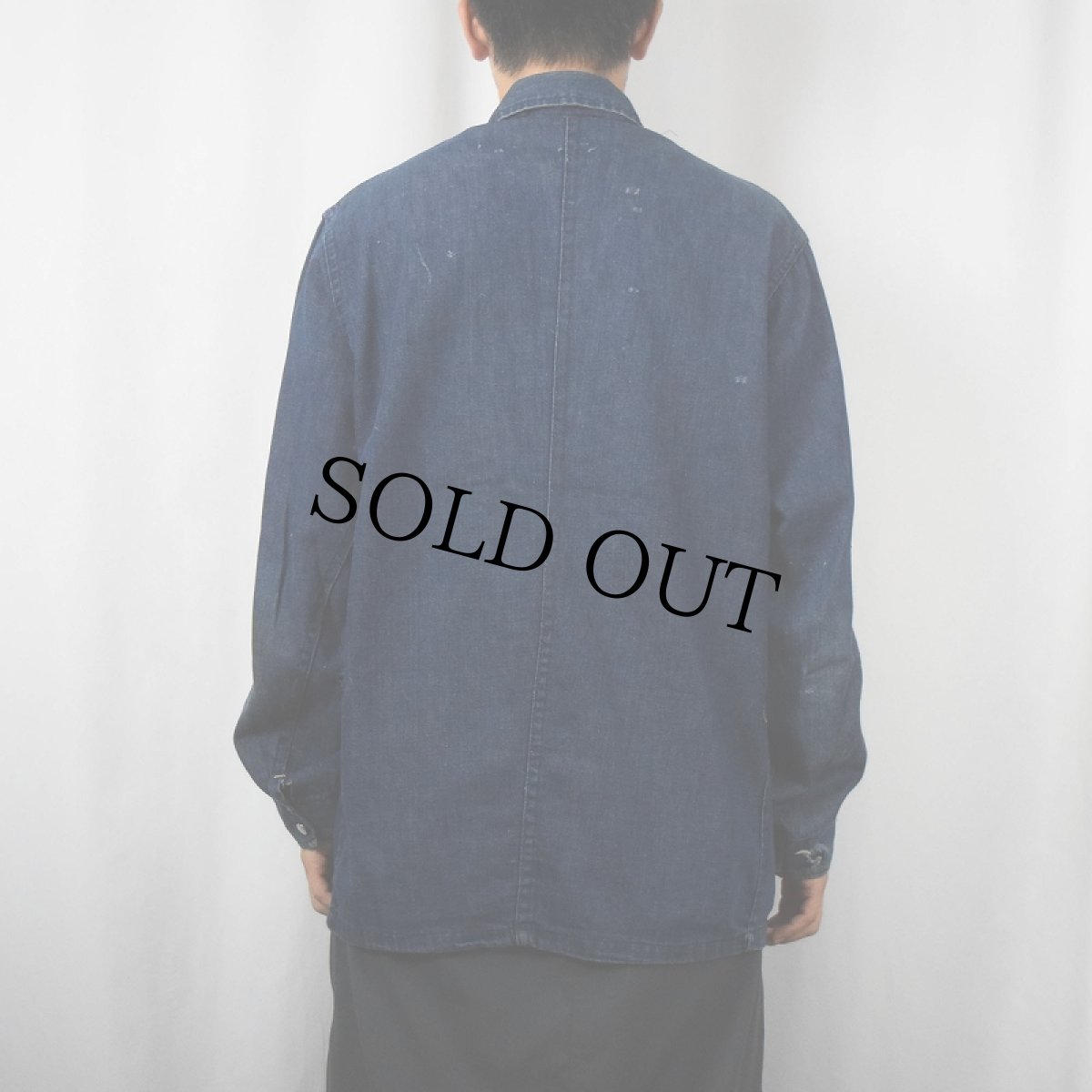 画像3: 50's US/CAN UNKNOWN Indigo Denim Chore Jacket (3)