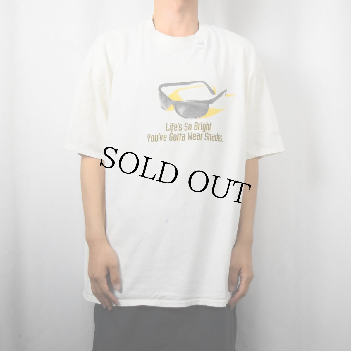 画像3: "Life's so bright You've gotta wear shades" ロックバンドパロディ 企業プリントTシャツ XL (3)