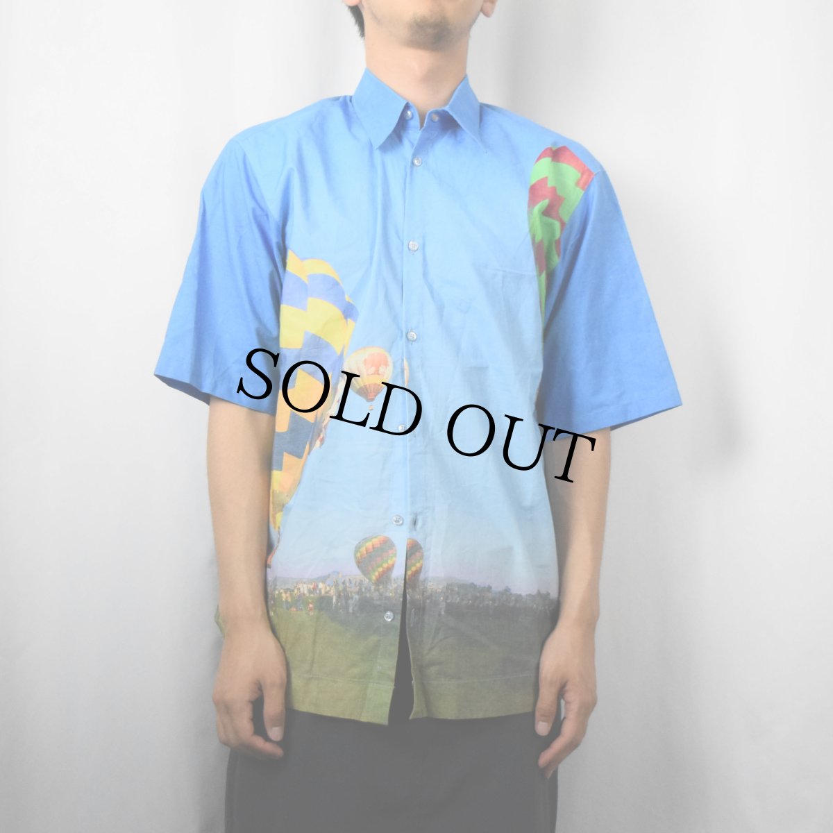 画像3: GIANNI BRUN ITALY製 気球柄 プリントシャツ M (3)