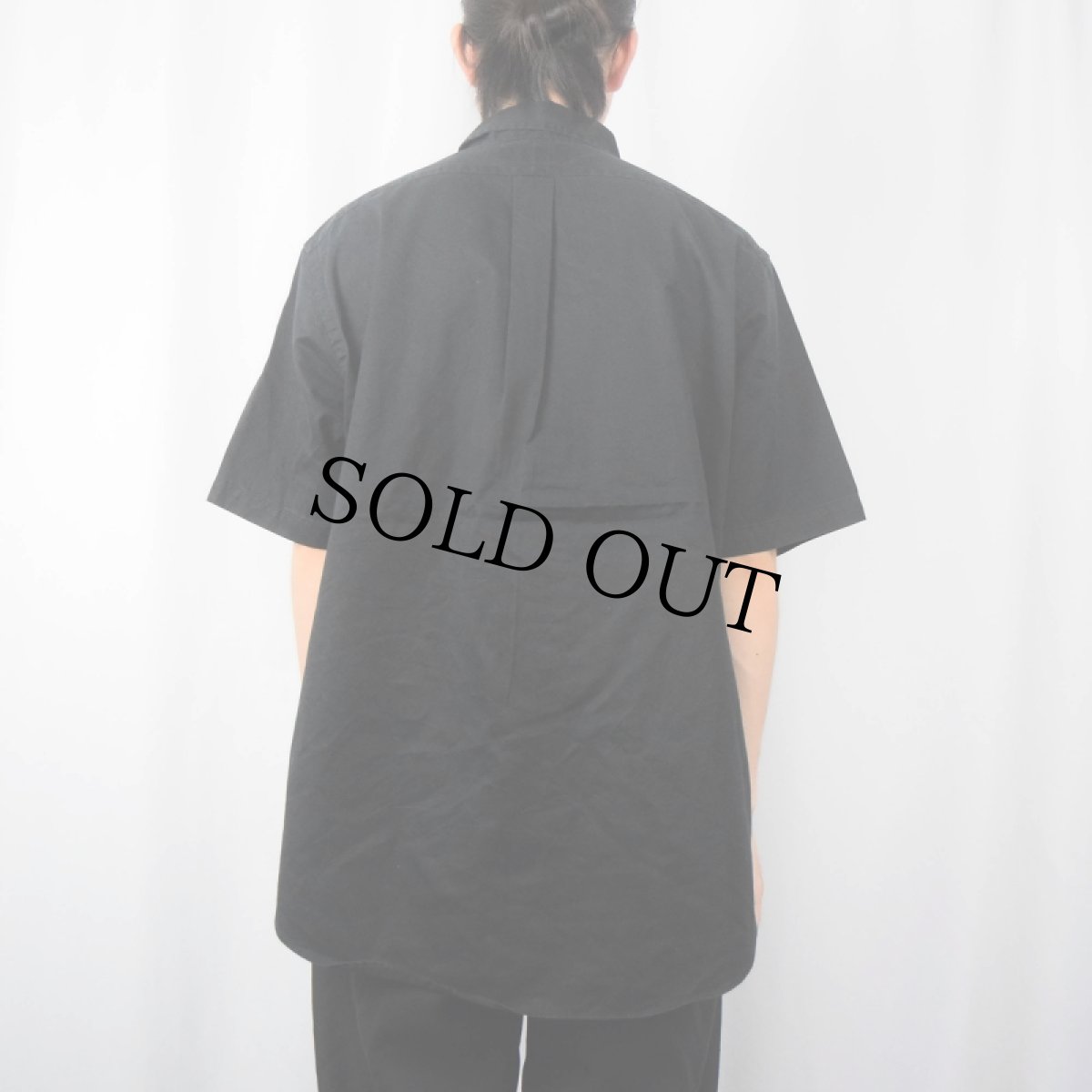 画像3: Ralph Lauren "CLASSIC FIT" ロゴ刺繍 ボタンダウンコットンシャツ BLACK L (3)