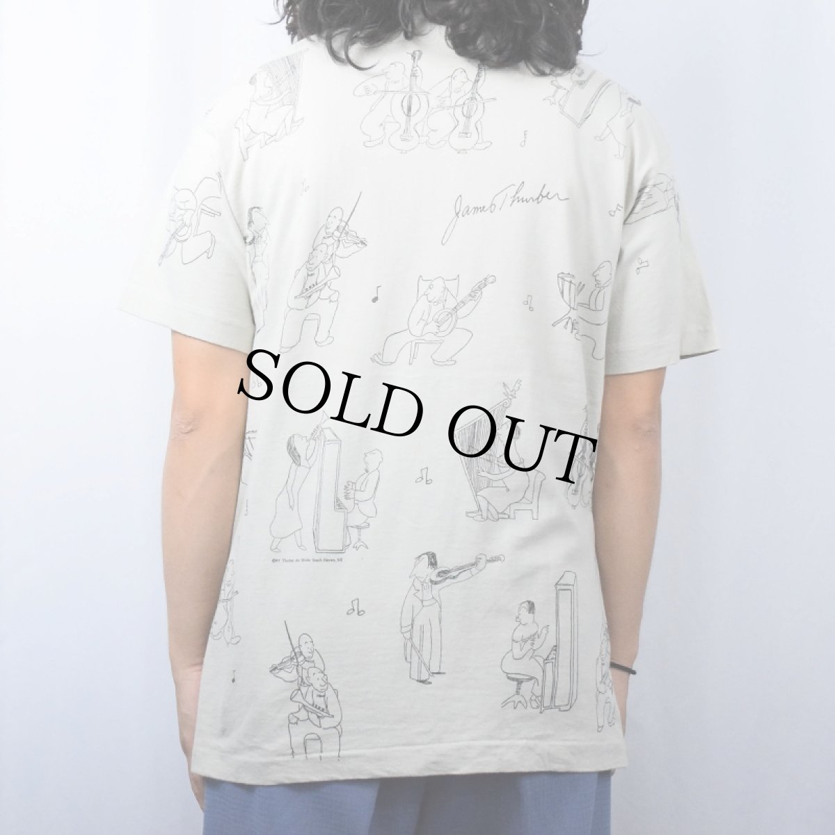 画像3: 90's James Thurber オーケストラ アートプリントTシャツ (3)