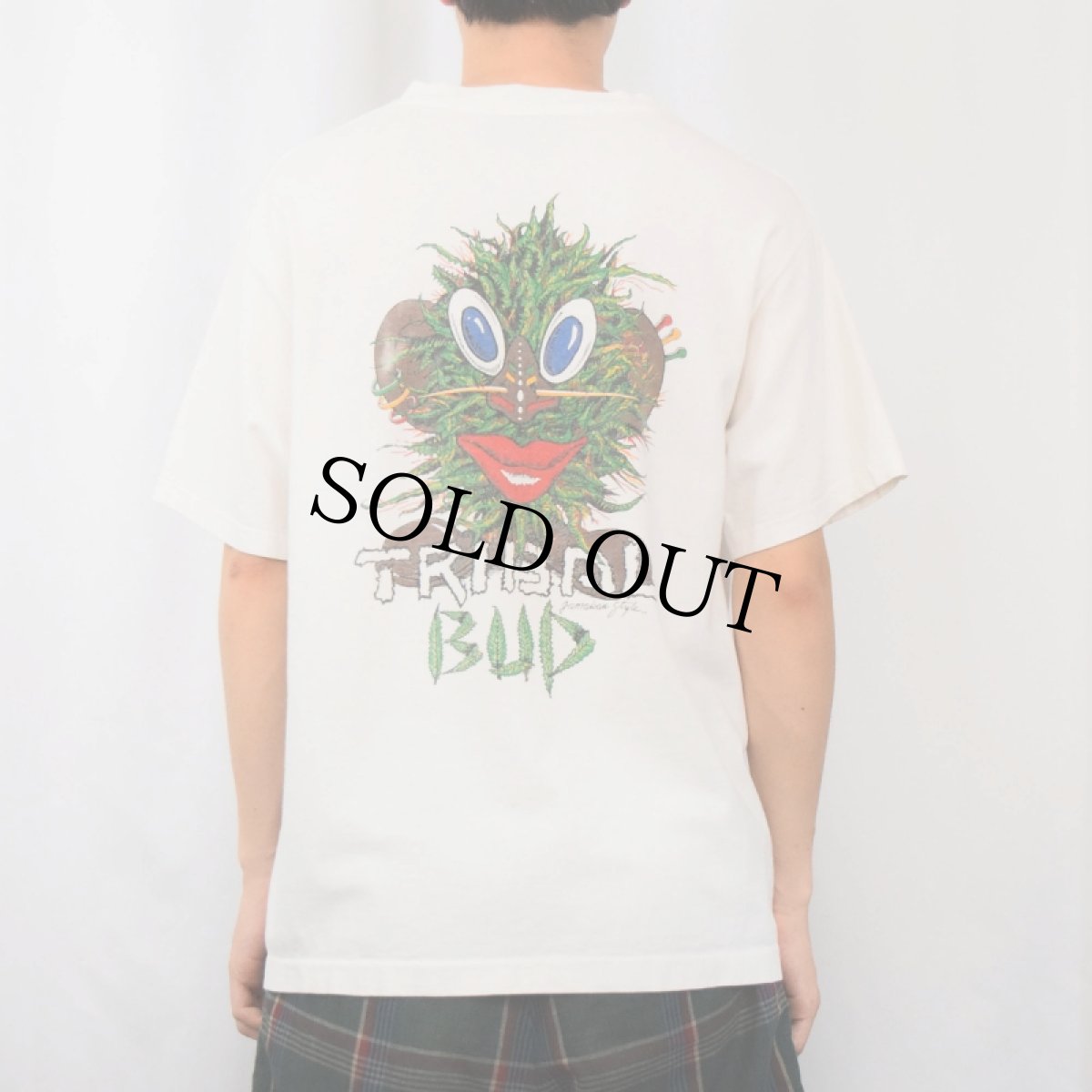 画像3: 90's USA製 "MR BuD hEad" ラスタカラー ガンジャプリントパロディTシャツ L (3)