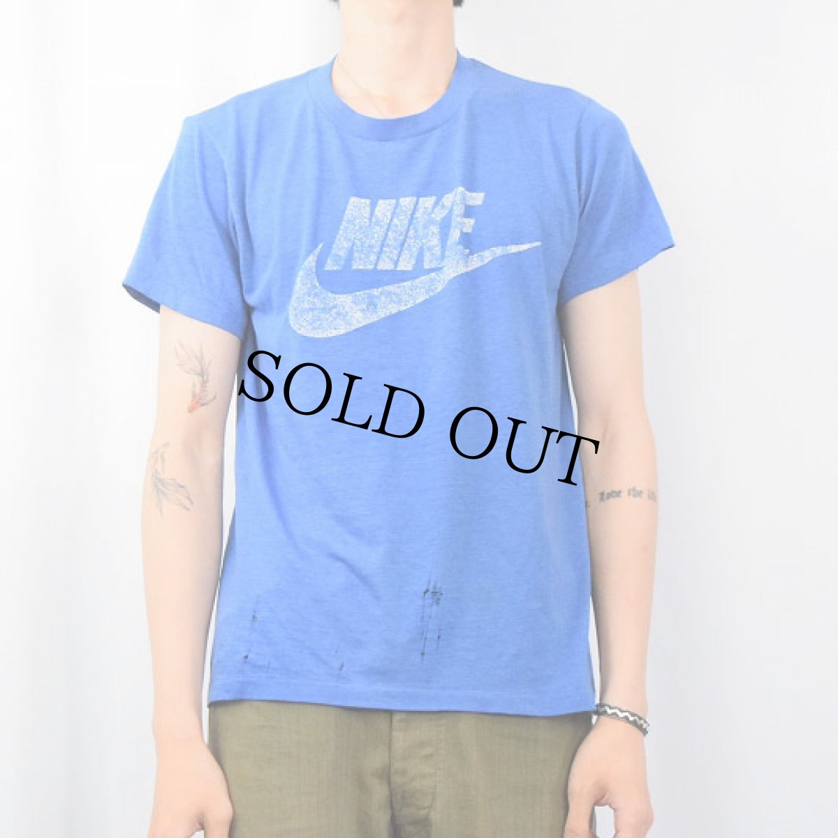 画像2: 80's NIKE 紺タグ ロゴプリントTシャツ M (2)