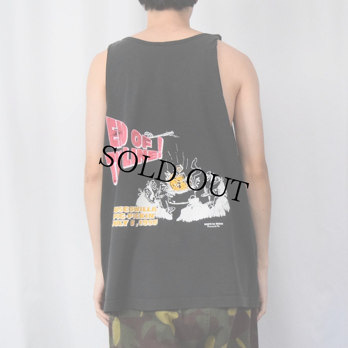 画像4: 90's USA製 "We came, We saw, We painted!" プリント タンクトップ BLACK XL (4)