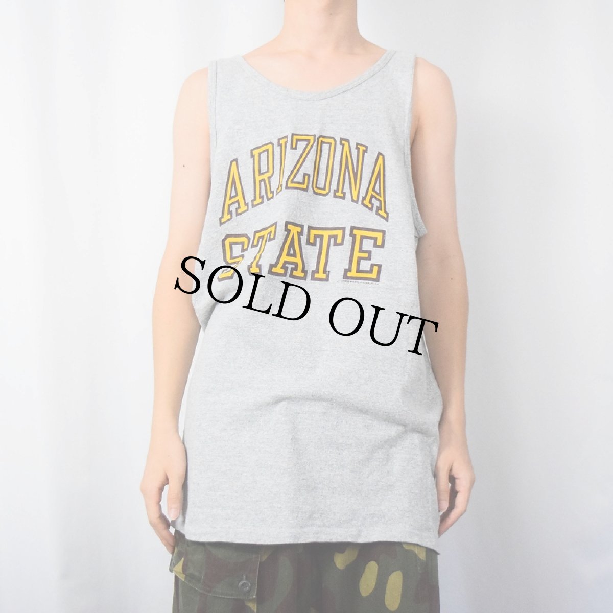 画像2: 80's Champion USA製 トリコタグ "ARIZONA STATE" カレッジプリント タンクトップ XL (2)