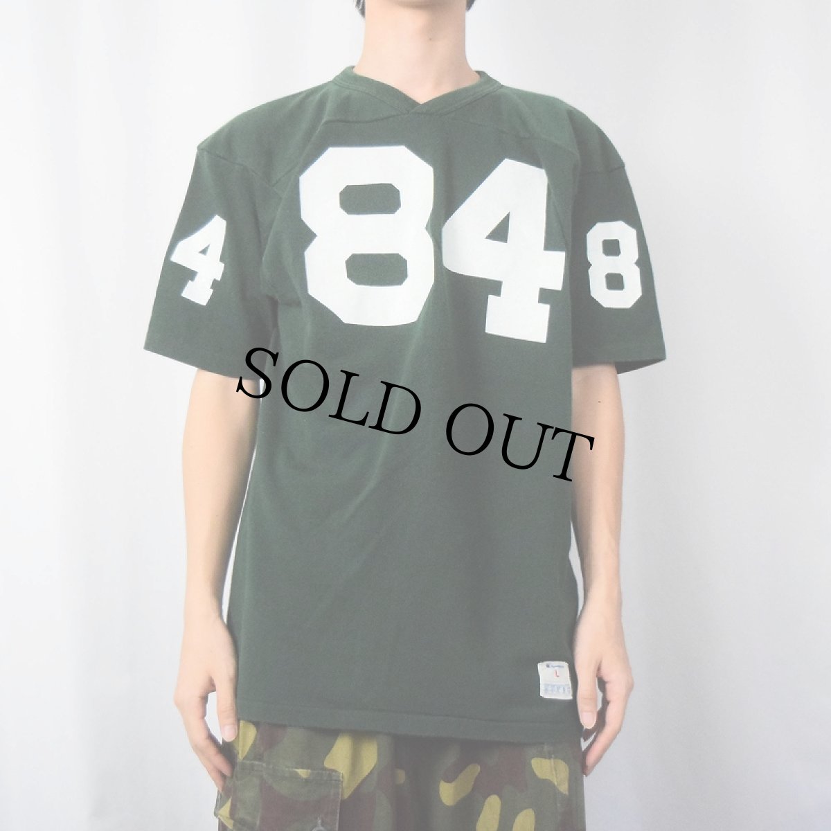 画像3: 80's Champion USA製 トリコタグ "84" フットボールTシャツ L (3)