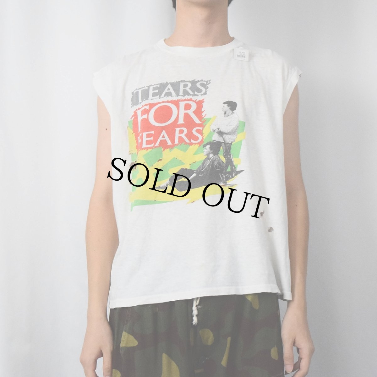 画像3: 80's TEARS FOR FEARS バンドツアープリント ノースリーブTシャツ (3)