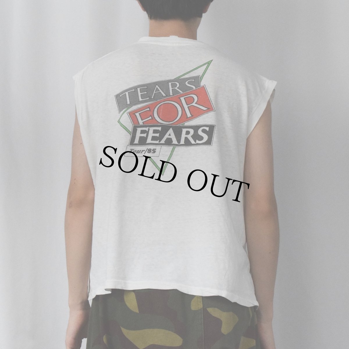 画像4: 80's TEARS FOR FEARS バンドツアープリント ノースリーブTシャツ (4)