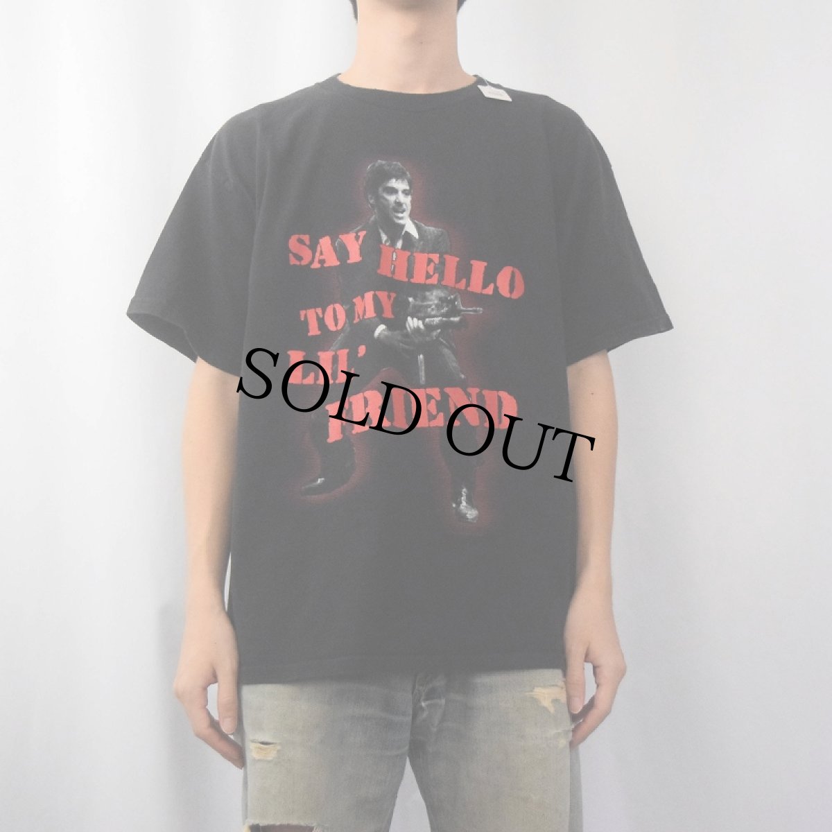 画像2: Scarface "Say hello to my lil' friend" ギャング映画プリントTシャツ L (2)