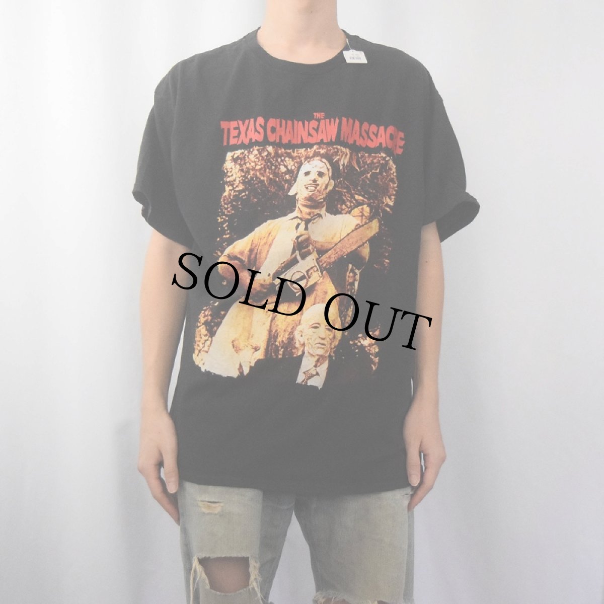 画像2: The Texas Chainsaw Massacre ホラー映画プリントTシャツ XL (2)