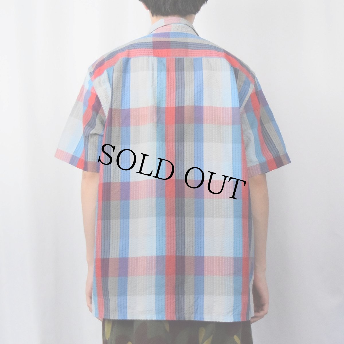 画像3: Patagonia チェック柄 ポリエステル×オーガニックコットン シアサッカーシャツ L (3)