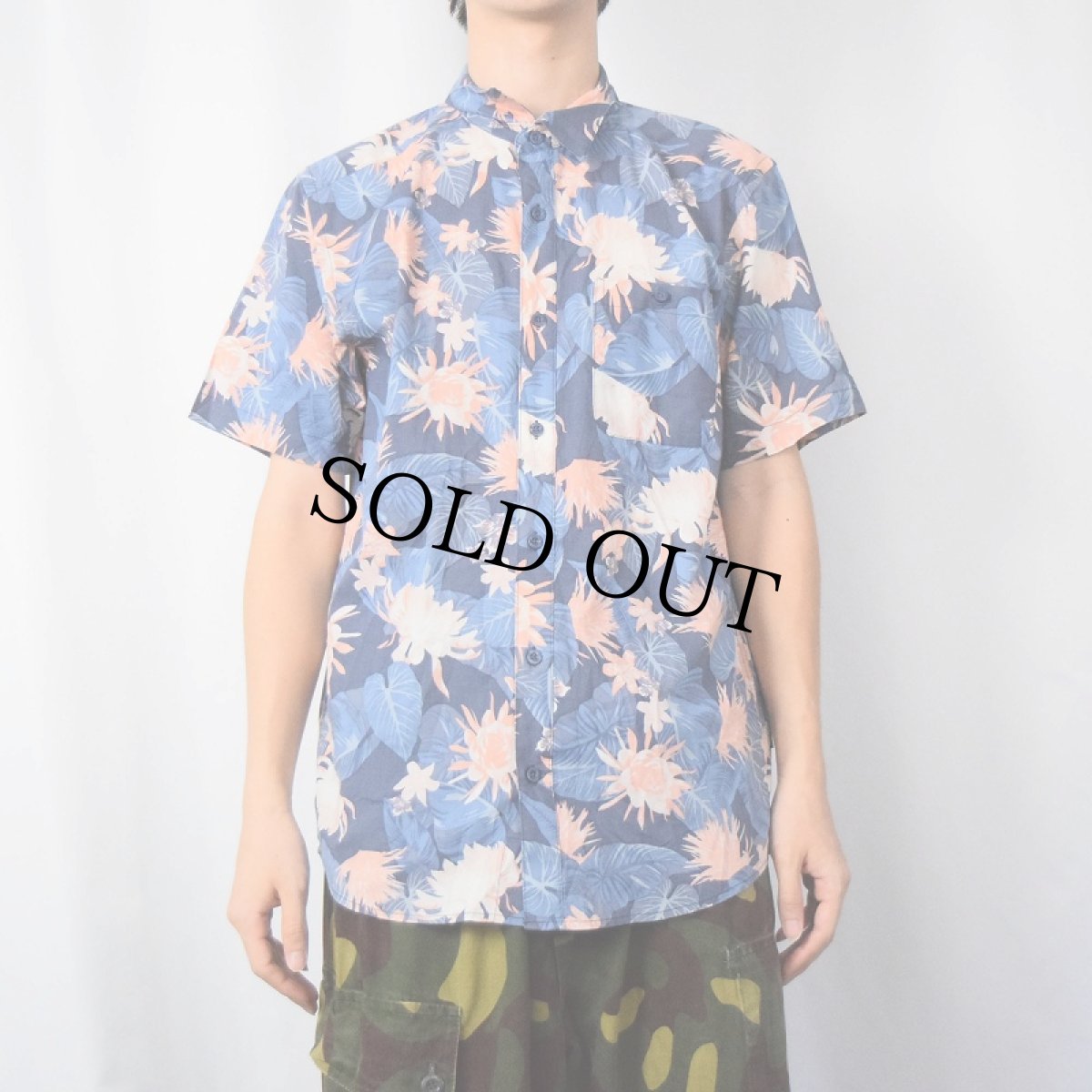 画像2: Patagonia 花柄 オーガニックコットン×ポリエステル ゴートゥシャツ M (2)