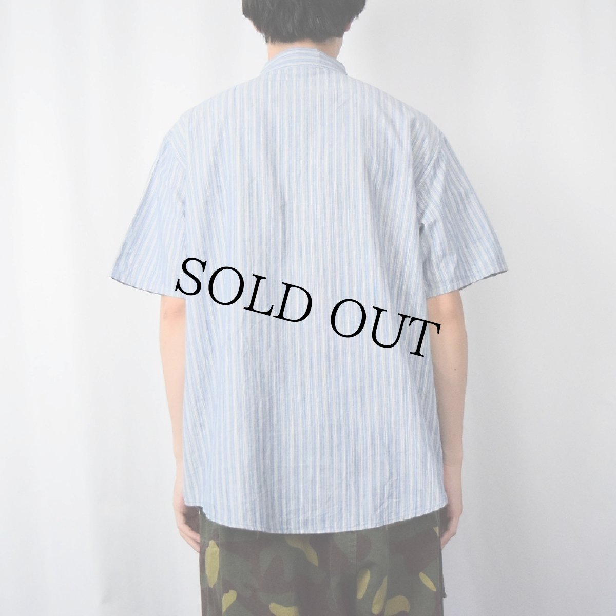 画像3: Patagonia ストライプ柄 オーガニックコットンシャツ L (3)