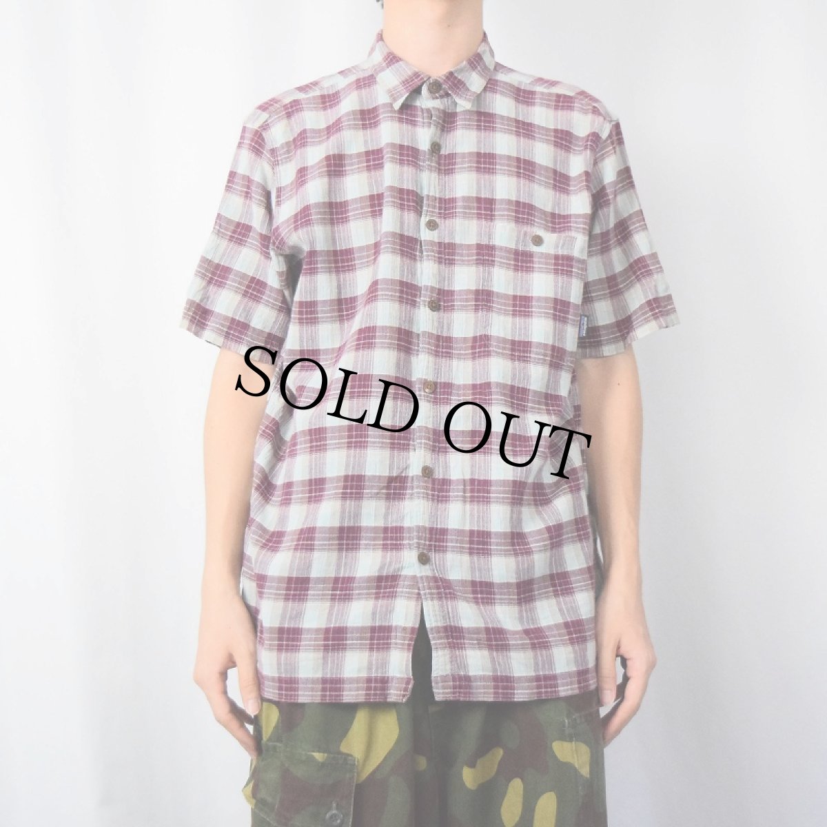 画像2: Patagonia チェック柄 オーガニックコットン ステアーズマンシャツ L (2)