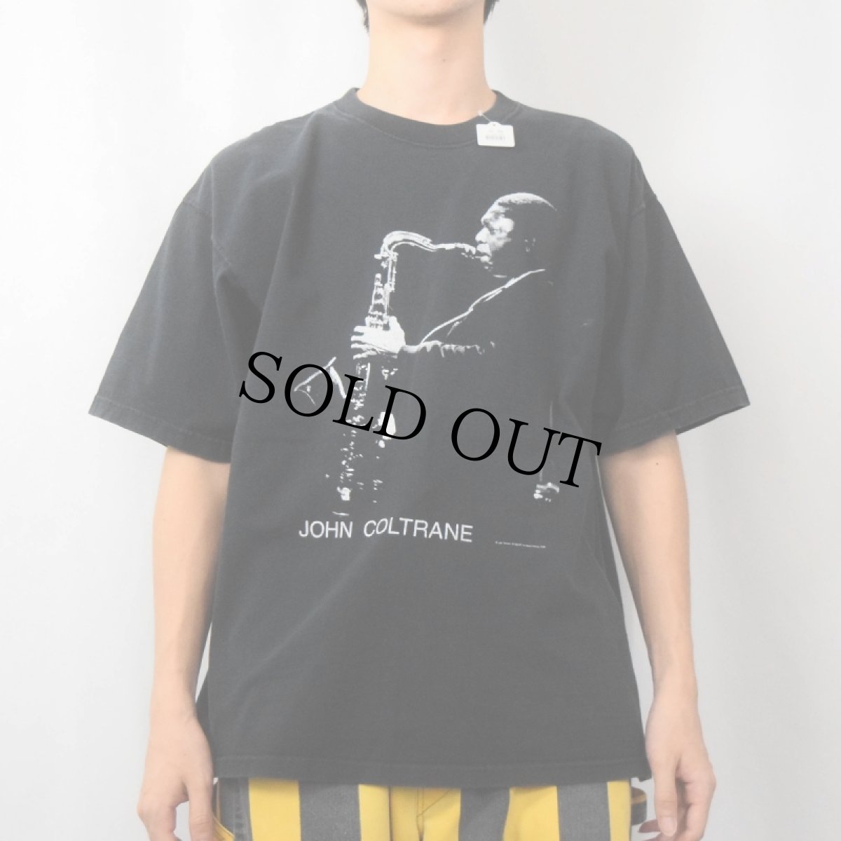 画像2: 90's JOHN COLTRANE サクソフォーン奏者 プリントTシャツ BLACK (2)