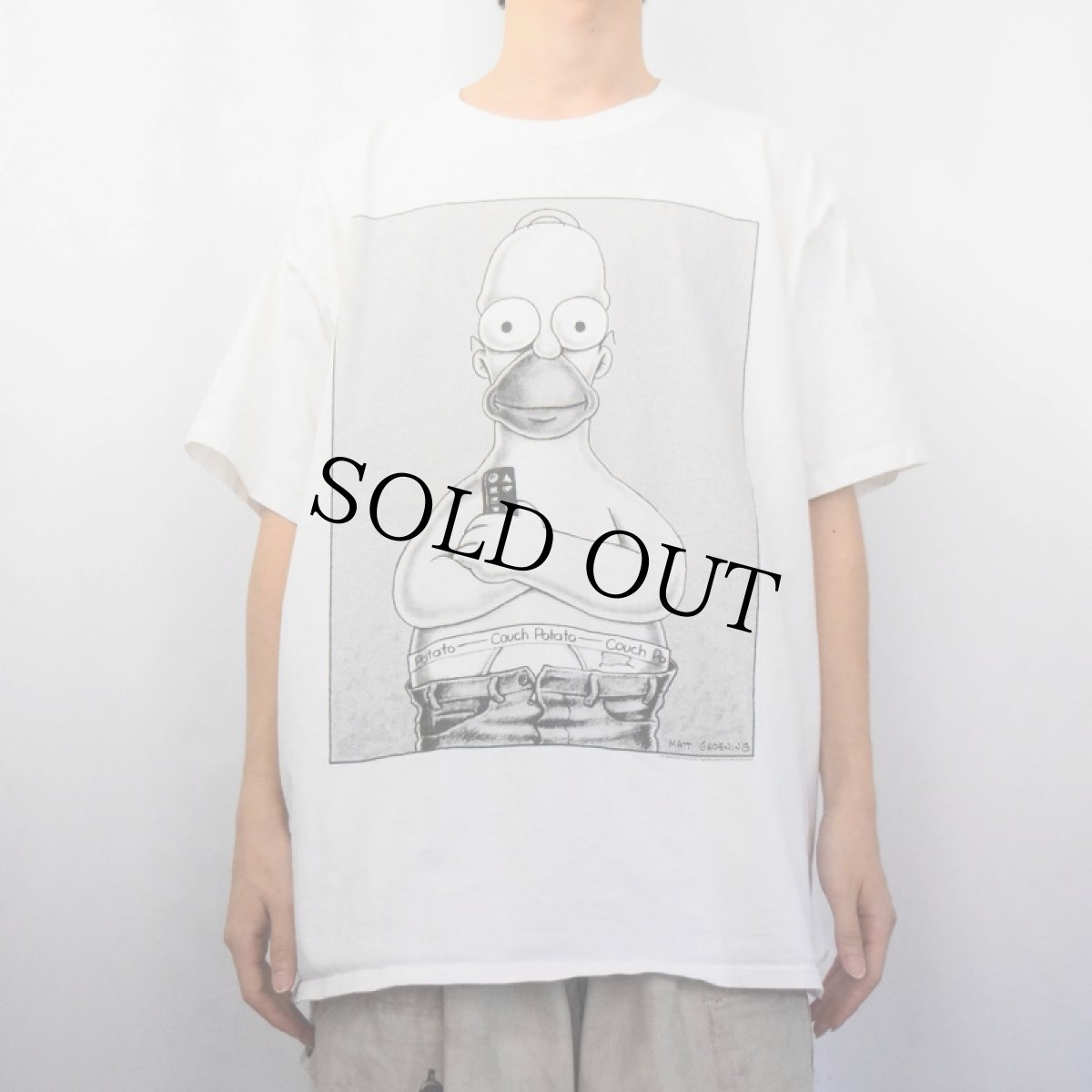 画像3: 90's THE SIMPSONS "Couch Potato" USA製 Calvin KleinパロディTシャツ XXL (3)