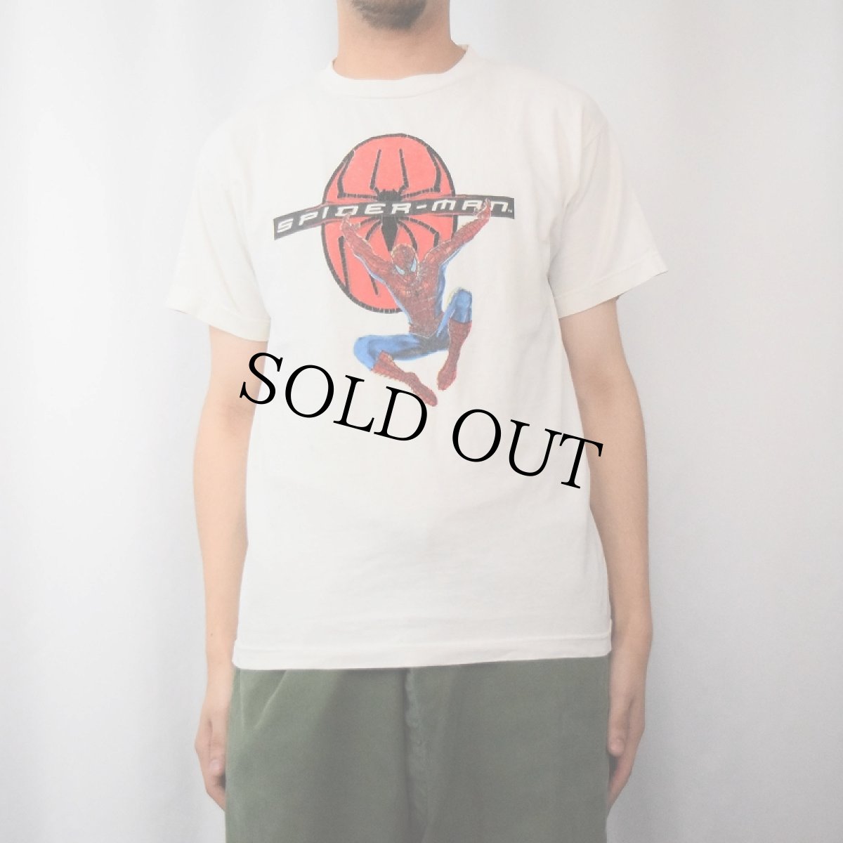 画像2: 2002 MARVEL SPIDER-MAN 映画プリントTシャツ M (2)