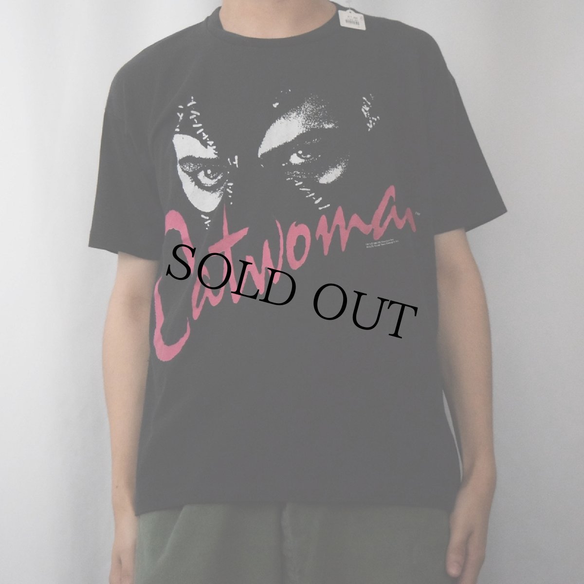 画像2: 90's DC COMICS Catwoman CANADA製キャラクタープリントTシャツ BLACK M (2)